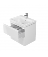 Badmöbel Set MODUO 60 Waschbecken-Unterschrank mit Waschbecken, 2-Schubladen, Weiß
