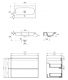 Badmöbel Set MODUO 80 Waschbecken-Unterschrank mit Waschbecken, 2-Schubladen, Weiß
