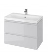 Badmöbel Set MODUO SLIM 50 Waschbecken-Unterschrank mit Waschbecken, 2-Schubladen, Weiß