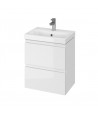 Badmöbel Set MODUO 80 Waschbecken-Unterschrank mit Waschbecken, 2-Schubladen, Grau