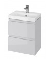 Badmöbel Set MODUO SLIM 50 Waschbecken-Unterschrank mit Waschbecken, 2-Schubladen, Weiß