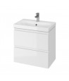 Badmöbel Set MODUO SLIM 60 Waschbecken-Unterschrank mit Waschbecken, 2-Schubladen, Grau