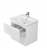 Badmöbel Set MODUO SLIM 60 Waschbecken-Unterschrank mit Waschbecken, 2-Schubladen, Weiß