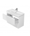 Badmöbel Set MODUO SLIM 80 Waschbecken-Unterschrank mit Waschbecken, 2-Schubladen, Weiß