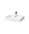 Badmöbel Set VIRGO 60 Waschbecken-Unterschrank mit Waschbecken, 2-Schubladen , Weiß, Silber Möbelgriffe