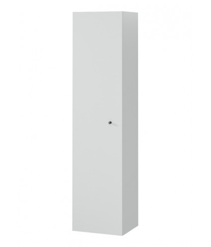 Badezimmer Hochhängeschrank LARGA 160 Hochschrank Türen, Grau, Schwarz Möbelknopf Ø 12 mm mit Spiegel