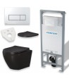 SET: WC-Vorwandelement Duofix + WC-Toilette SLIM Soft-Close Desna Weiß + Schallschutzmatte + WC-Betätigungsplatte Weiß