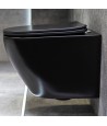 WC SET: Vorwandelement C201 + Toilette Slim Soft-Close Delos Schwarz + Schallschutzmatte + Betätigungsplatte in Schwarz