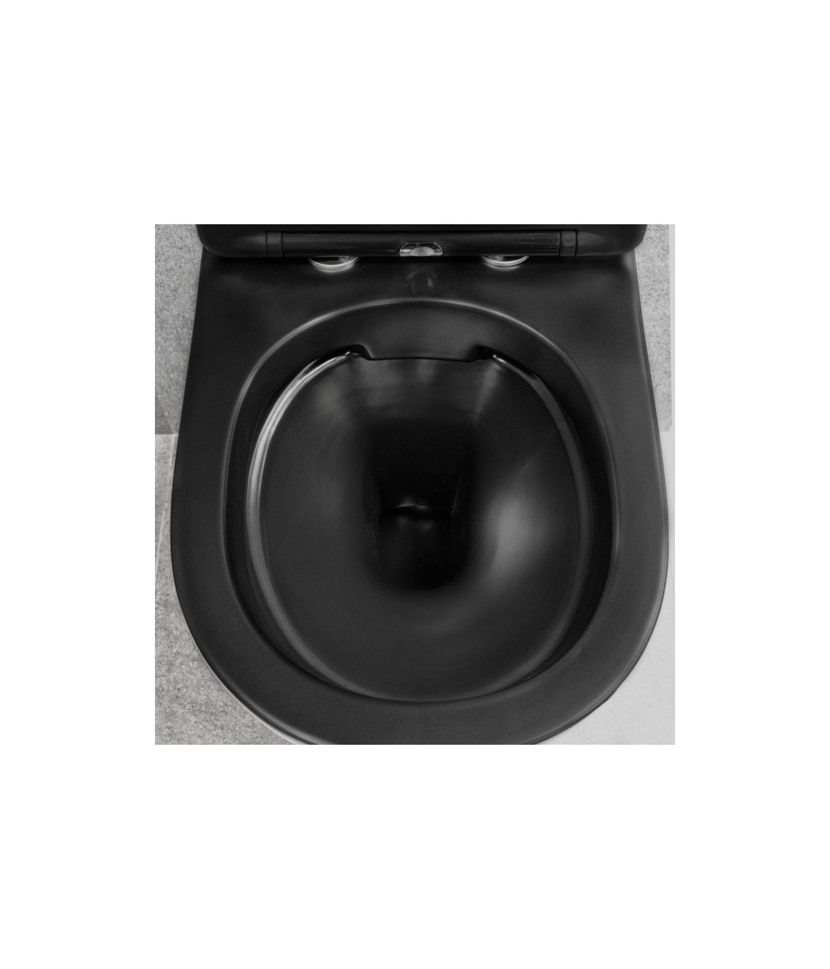 WC SET: Vorwandelement C201 + Toilette Slim Soft-Close Delos Schwarz + Schallschutzmatte + Betätigungsplatte in Schwarz