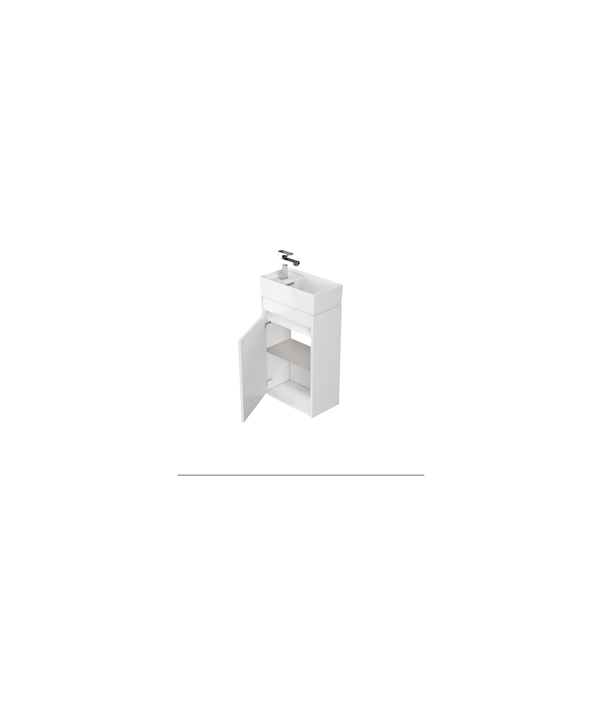 Badmöbel Set CREAZ 40 Waschbecken-Unterschrank mit Badregal 140 Weiß