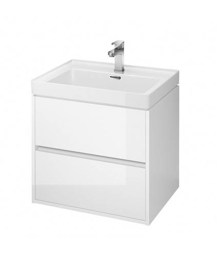 Badmöbel Set CREAZ 60 Waschbecken-Unterschrank mit Badregal 140 Weiß
