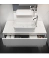 Badmöbel Set CREAZ 100 Waschbecken-Unterschrank mit Badregal 140 Weiß