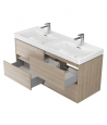 Badmöbel Set CREAZ 120 Waschbecken-Unterschrank mit Hochschrank 140 Eiche