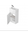 Badmöbel Set CREAZ 40 Waschbecken-Unterschrank mit Hochschrank 140 Weiß