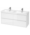 Badmöbel Set CREAZ 120 Waschbecken-Unterschrank mit Hochschrank 140 Weiß