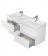 Badmöbel Set CREAZ 120 Waschbecken-Unterschrank mit Hochschrank 140 Weiß