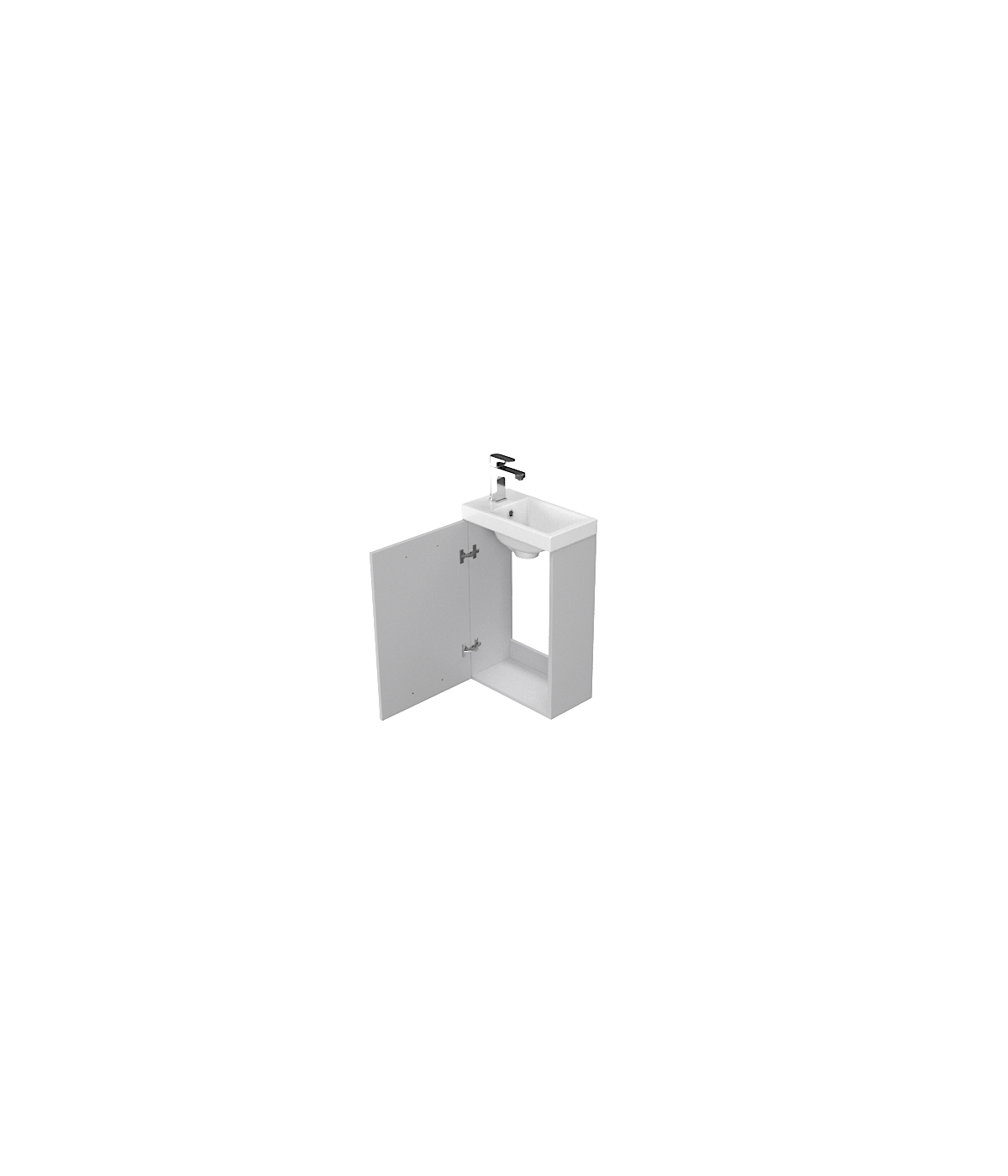 Badmöbel Set LARAZ COMO 40 Waschbecken-Unterschrank mit Hochschrank 150 Grau