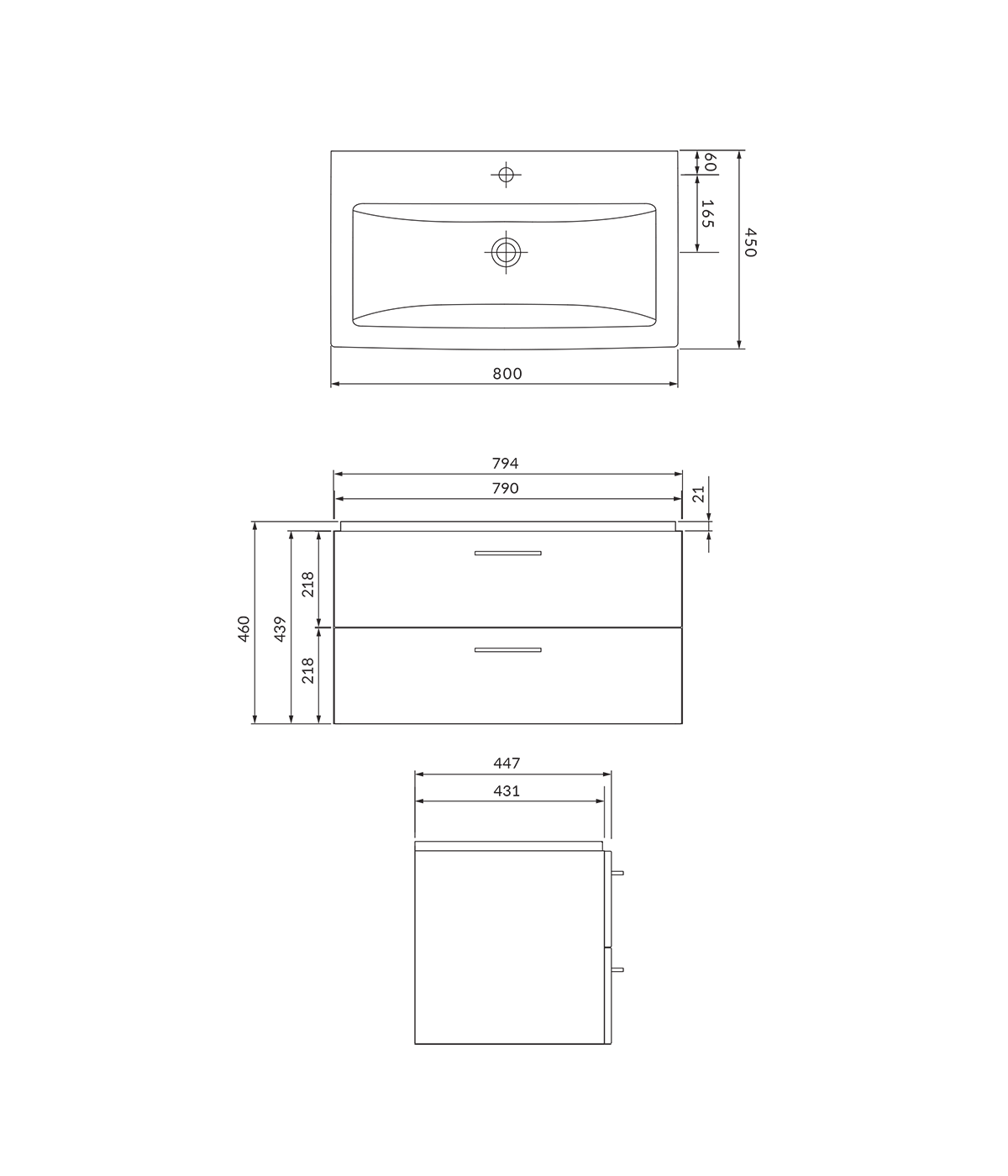 Badmöbel Set LARAZ COMO 80 Waschbecken-Unterschrank mit Hochschrank 150 Nussbaum