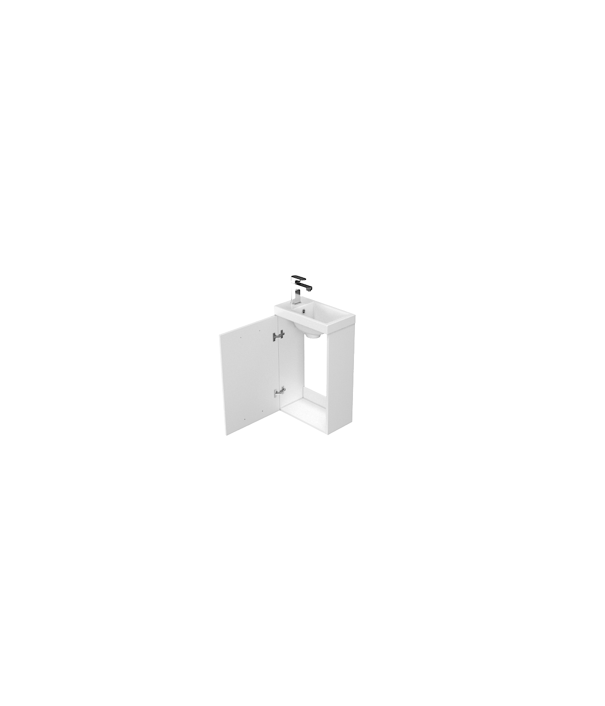 Badmöbel Set LARAZ COMO 40 Waschbecken-Unterschrank mit Hochschrank 150 Weiß