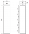 Badmöbel Set MODUO SLIM 50 Waschbecken-Unterschrank, Hochschrank 160 mit Spiegel Grau