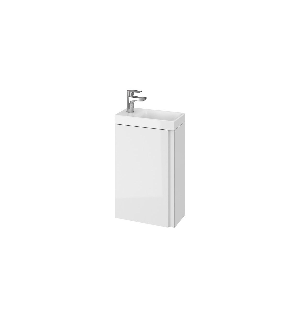 Badmöbel Set MODUO 40 Waschbecken-Unterschrank, Hochschrank 160 mit Spiegel Weiß