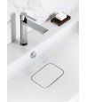 Badmöbel Set VIRGO 60 Waschbecken-Unterschrank, Hochschrank 160 mit Spiegel Weiß, Silber Möbelgriffe