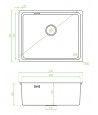 Edelstahlspüle ADEN Graphit 44x54 | inkl. Siphon!