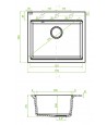 Granitspüle 1-Becken TAU Schwarz 50x57 | inkl. Siphon!