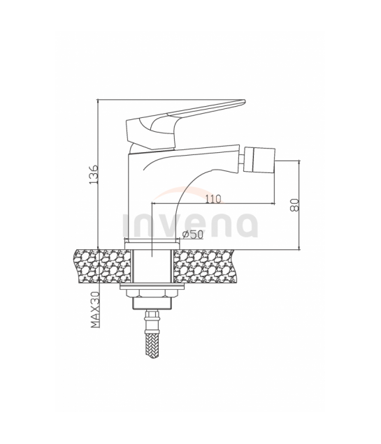 Bidetarmatur DOKOS Silber Badarmatur Bidet-Mischbatterie