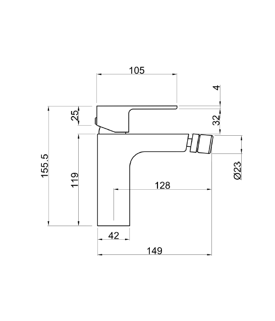 Bidetarmatur NYKS Silber Badarmatur Bidet-Mischbatterie