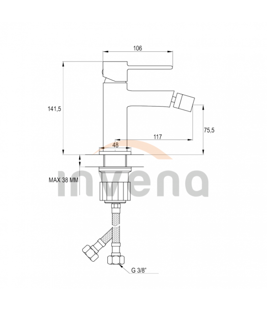 Bidetarmatur GLAMOUR Silber Badarmatur Bidet-Mischbatterie