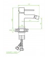 Bidetarmatur POLLA Silber Badarmatur Bidet-Mischbatterie + Click-Clack