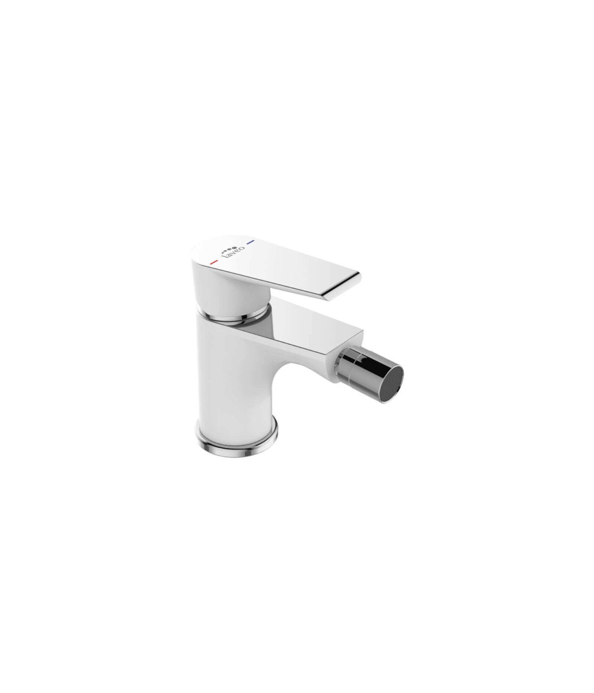 Bidetarmatur LARGO Weiß-Silber Badarmatur Bidet-Mischbatterie + Click-Clack