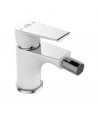 Bidetarmatur LARGO Schwarz-Silber Badarmatur Bidet-Mischbatterie + Click-Clack