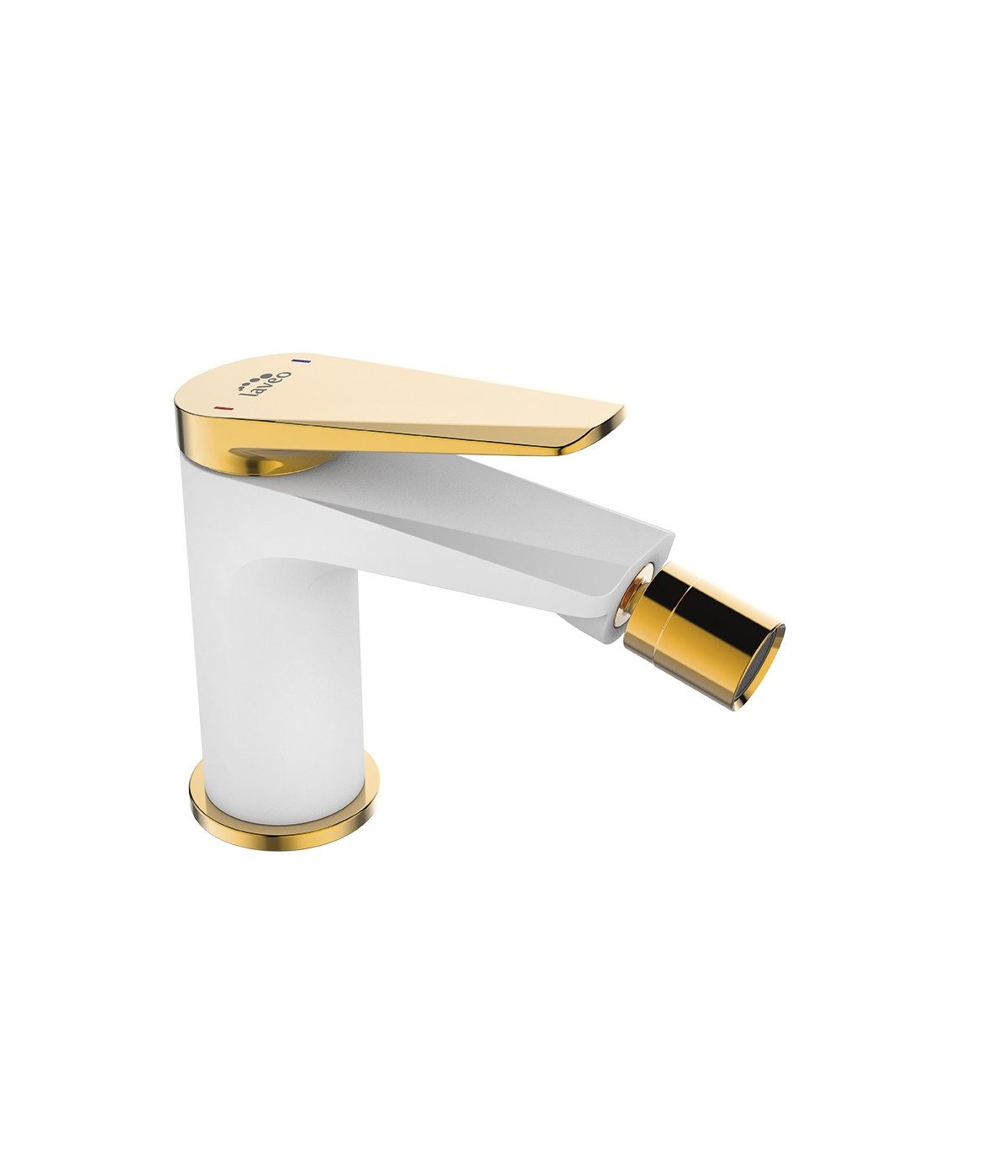 Bidetarmatur RUBIO Weiß-Gold Badarmatur Bidet-Mischbatterie + Click-Clack