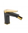 Bidetarmatur RUBIO Schwarz-Gold Badarmatur Bidet-Mischbatterie + Click-Clack