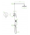Duschsystem Unterputz Armatur Set RAILA Silber