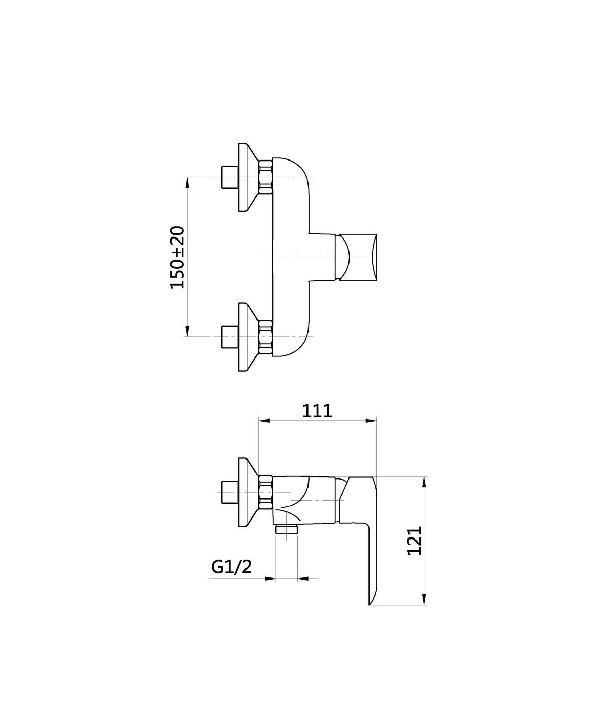 Brausearmatur SIROS Schwarz Badarmatur Duschbatterie