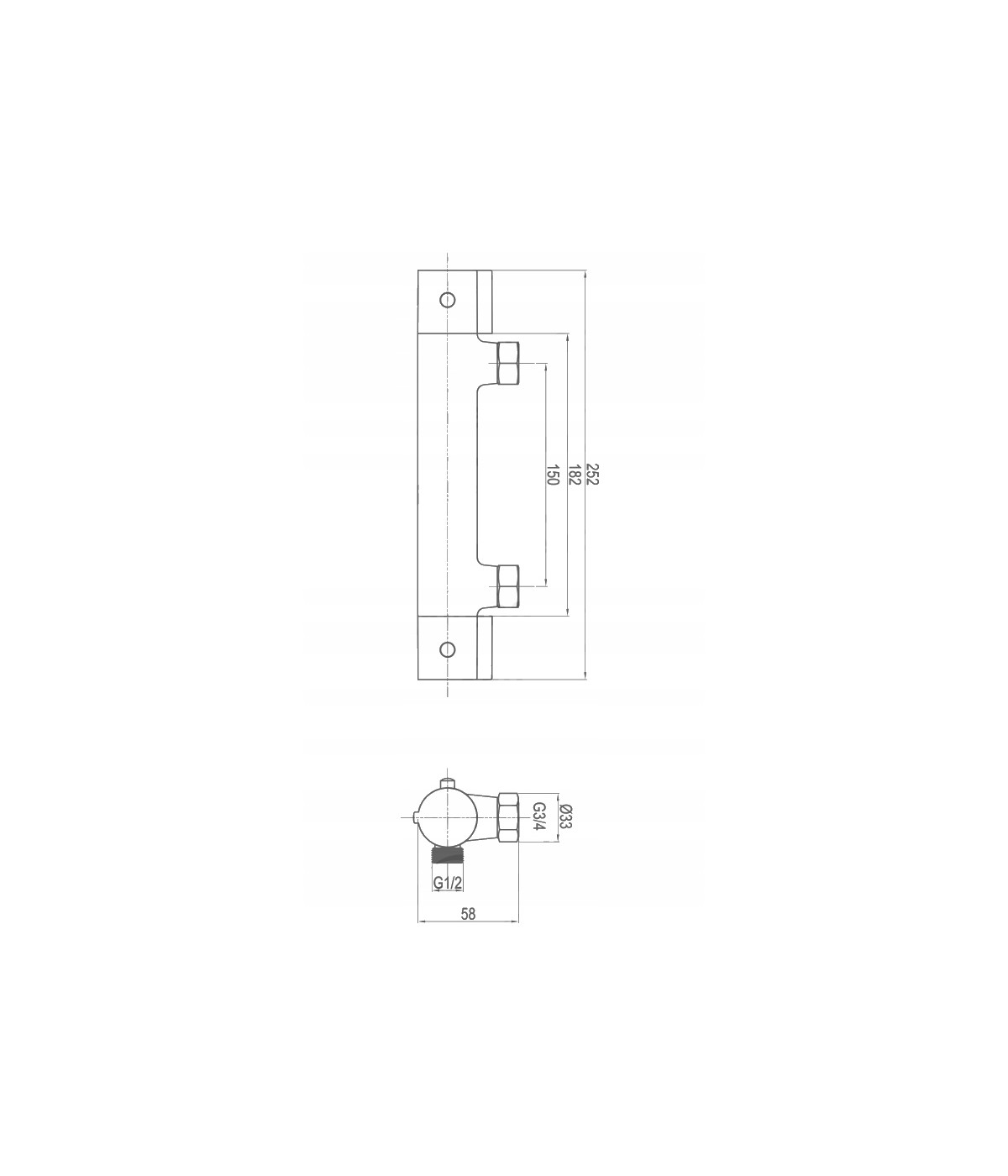 Brausearmatur SLIM Silber Badarmatur Duschbatterie