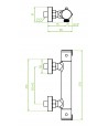 Brausearmatur TERMICO Silber Badarmatur Duschbatterie