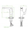 Waschtischarmatur Hoch ALEA Silber Badarmatur Waschtischbatterie + Click-Clack