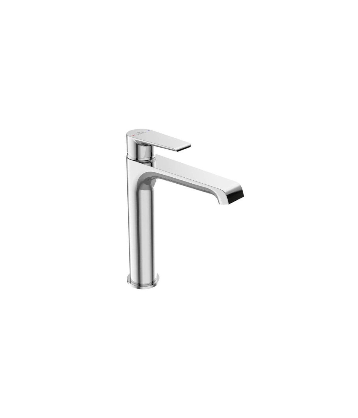 Waschtischarmatur Hoch LARGO Silber Badarmatur Waschtischbatterie + Click-Clack