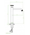 Waschtischarmatur Hoch MURO Grau Badarmatur Waschtischbatterie + Click-Clack