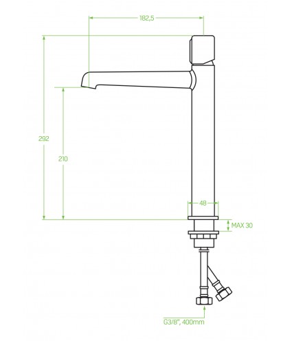 Waschtischarmatur Hoch PRETTO Silber Badarmatur Waschtischbatterie + Click-Clack