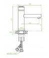 Waschtischarmatur Kleine VOLUMO Silber Badarmatur Waschtischbatterie + Click-Clack