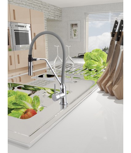 Küchenarmatur mit Magnetgriff TERRAO Grau Küchenmischer