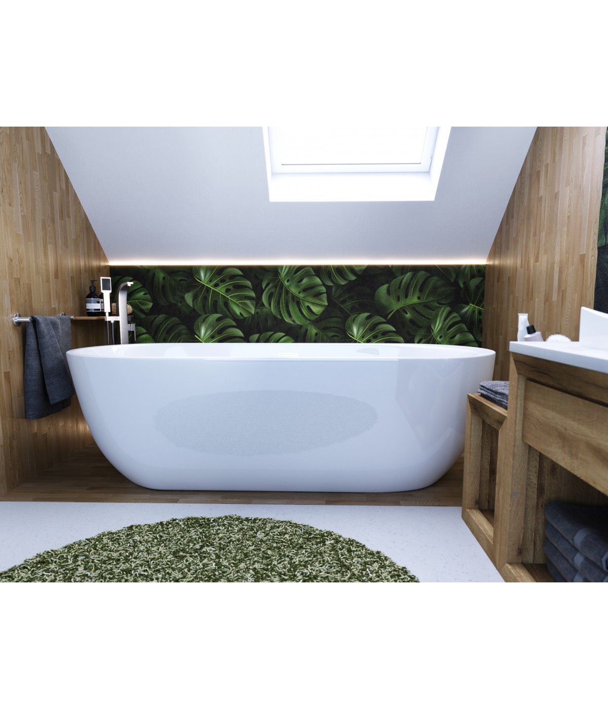 Freistehende Badewanne + Badewannenablage 170 x 80 PATRA Acryl Ablauf VIEGA Klick-Klack GRATIS !