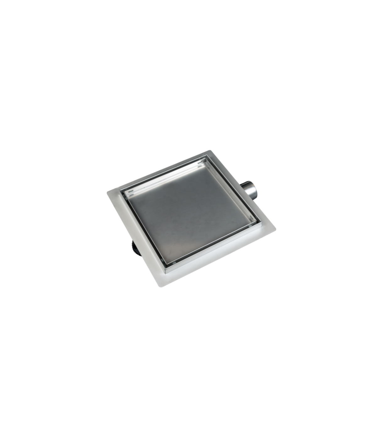 Quadrat Duschrinnen SQ-DRAIN 20x20 cm in Silber, Abfluss Befliesbar 2in1
