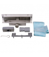 Wandabläufe Duschrinnen W-DRAIN 70 cm in Silber, Abfluss Befliesbar 2in1