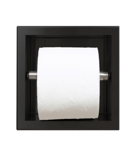 Unterputz Wandnische Toilettenpapierhalter WALL BOX PAPER 1 Schwarz